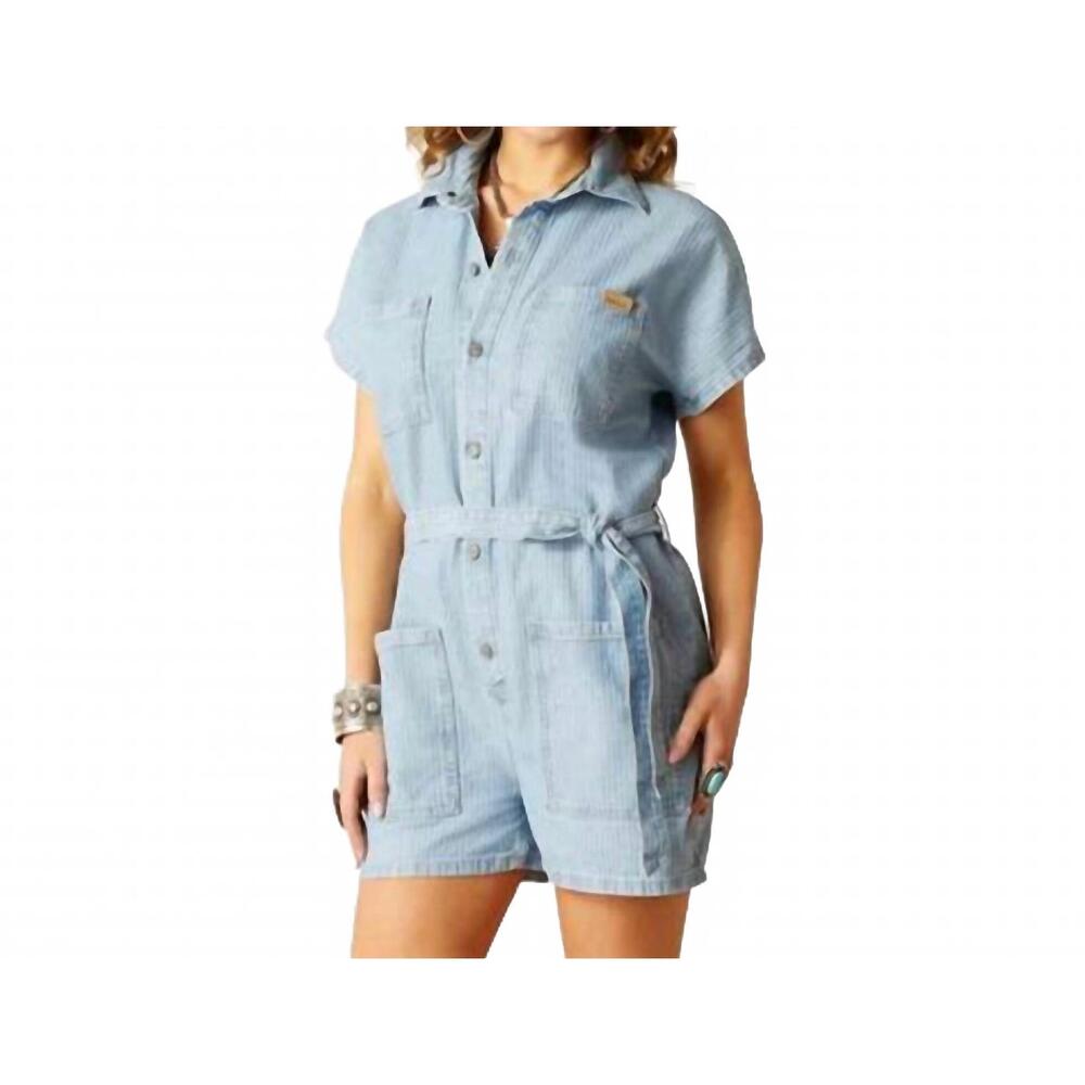 NEW ARIAT virginia romper in herringbone denim
